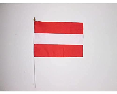 AZ FLAG STOCKFLAGGE ÖSTERREICH 45x30cm mit mast - 10 stück ÖSTERREICHISCHE STOCKFAHNE 30 x 45 cm - flaggen