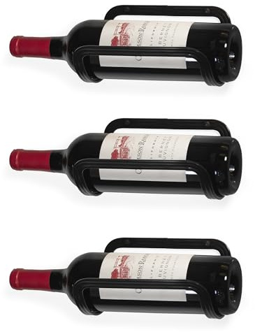 Mango Steam Wall Mounted Wine Rack, Set of 3, Black