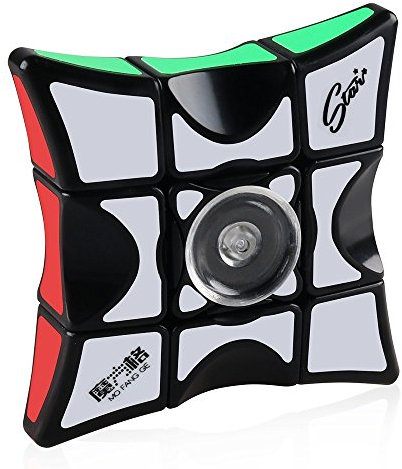D-FantiX Fidget Spinner Cube, 1x3x3 Zauberwürfel und Spinner in Einem, Schnelle Rotation, hilft Stressabbau, ideal als Reisespiel und Geduldspiele für Kinder und Erwachsene