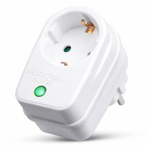 Adattatore di presa con protezione da sovratensione | 230 V | protezione contro i fulmini Protezione di rete Adattatore di presa a spina di corrente | 3500 W | con blocco di sicurezza per bambini