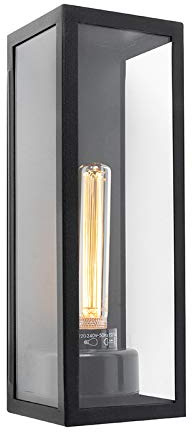 Qazqa Modern außen Wandleuchte, Außenlampe, Wandlampe für den Garten - Rotterdam - Schwarz, max. 60W, Geeignet für LED, 12.2cm, IP44
