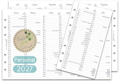 SinnWunder / 2027 / Kalendereinlage Jahresübersicht/Personal/Vintage