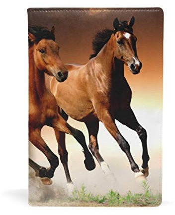 FANTAZIO Lehrbuch-Hüllen mit rauen Pferden, passend für kleinere und dünnere Hardcover-Lehrbücher bis zu 22,1 x 14,7 cm