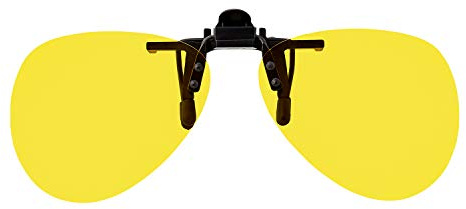Ultra Oval Nachtfahrbrille Clip on Plarisiert Sonnenbrille Flip Polarisiert Gegen Licht ideal für Nachts Fahren Frauen und Männer Unisex Brillenträger HD Polarisierte Linse UV400 Frameless Brille