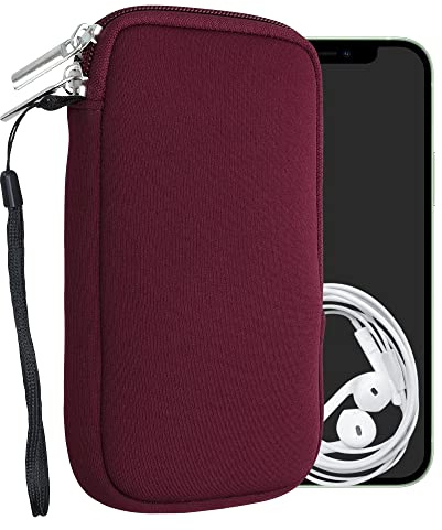 kwmobile Universellt smartphone-fodral - skyddsväska 16,5 x 8,9 cm för mobiltelefon L - 6,5 tum i neopren vinröd