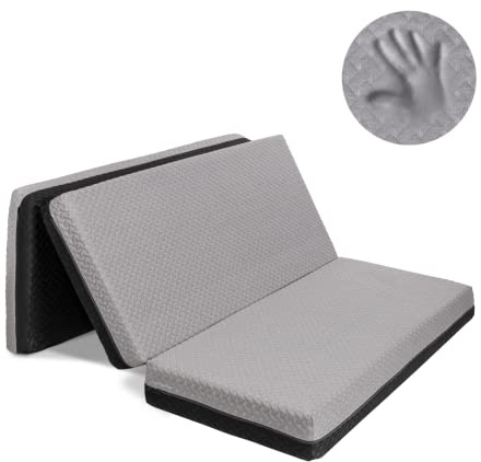 Milliard Dual Sided Premium Tri Folding Mattress, Memory Foam Foldable Mattress with Waterproof Washable Cover, Full (75x 52x 6) + Bonus Eye Mask Included