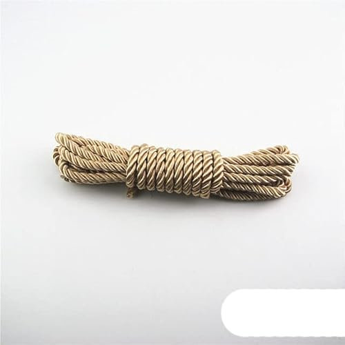 chlzekai Seil 3 Twisted Cord Armband Couture Materiel Home Decor Accessoires Lanyard 5 Meter 5 mm String-2 Light Gold