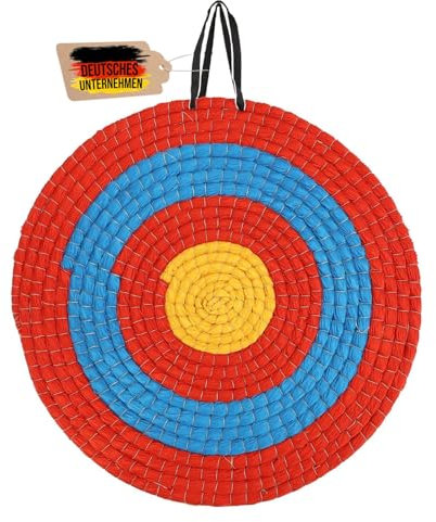 Flitzebogen Zielscheibe Bogenschießen - Strohzielscheibe für Erwachsene & Kinder 50x50x5cm - Stroh Ziel für Pfeil und Bogen & Armbrust, Bogenschießen Ziel