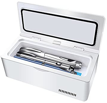 Frigoríficos Estuche enfriador de insulina portátil, Refrigerador de temperatura constante de medicamentos, para viajes, hogar, Estuche de refrigeración portátil para automóvil (batería de litio