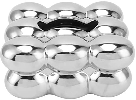 Miokycl Galvanisierte Keramik-Taschentuchbox, Etui-Halter, Dekorative, Elegante Kosmetiktuch-Servietten-Spenderbox (Galvanisieren von Silber)