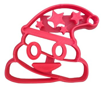 Tagliabiscotti.it - Cacca Emoji Natale - Cookies cutter - Formina - Stampo per biscotti o decorazioni torte in pasta di zucchero - 7,5cm