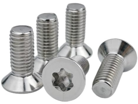 Tornillos avellanados M2,5 x 6 mm con cabeza hueca (cabeza unitaria), tornillos de cabeza avellanada con accionamiento de estrella interior, tornillos de seguridad de cabeza avellanada con acero