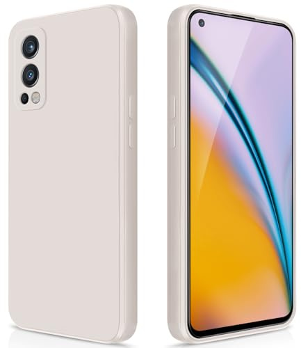 GiiYoon Hülle Kompatibel mit Oneplus Nord2, Hochwertiges Liquid Silicone Case, Rundumschutz Handyhülle, Kratzfestes Weiches Mikrofaserfutter- Weiß