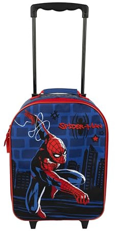 Undercover - Spider Man Kinder Trolley - geräumiges Hauptfach - idealer Reisebegleiter - verstellbare und fixierbare Teleskopstange