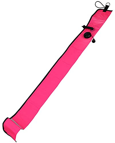 Torribala 1M Scuba Tauchen Aufblasbare SMB Signal Marker Boje Sichtbarkeit Float Signal Tube Wurst, Rose Rot
