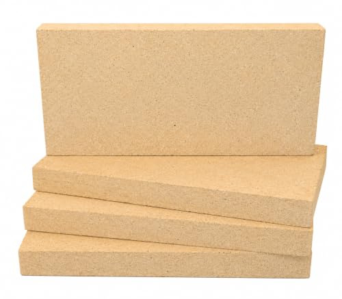 The Stove Wizard Fire Clay Bricks Pack of 6 | Alumina Clay, Dense clay firebrick, Rated to 1300°C, Low thermal conductivity
