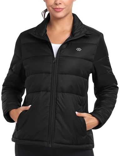 MoFiz Chaqueta de Pluma Ligero Mujer Chaqueta de Plumón Invierno Cálido Plumiferos Abrigo Antiviento con bolsillo EU L