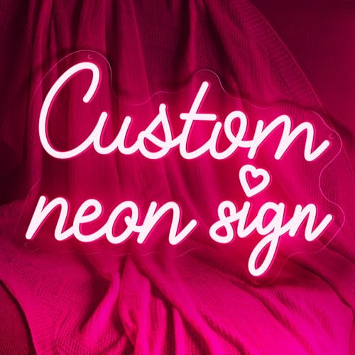 Neon Schild Personalisiert,LED Leuchtreklame Anpassbar 11 Farboptionen | Individuelle für Bar,Hochzeit, Geburtstag,Jubiläum,Party,Personalisierte Leuchtschilder für Dekoration