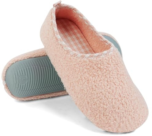 OFFCUP Zapatillas de Algodon, Zapatilla Casa para Mujer, Zapatilla de Casa de Rizo para Mujer, Ligero, Cómodo y Cálido para Interior y Exterior - Rosa (39-40)