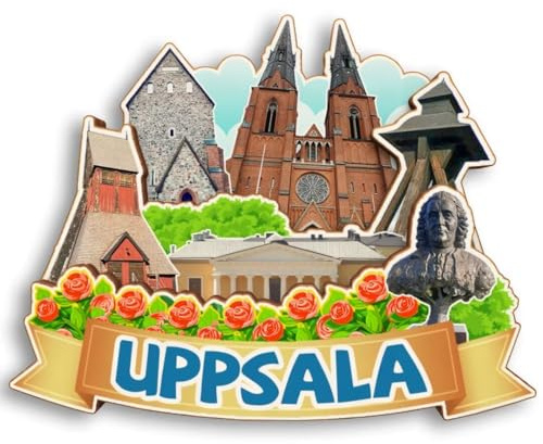 Uppsala Schweden 3D-Kühlschrankmagnet, Holz, Stadt, Reise, Souvenir, Kühlschrank-Aufkleber, Zuhause, Küche, Whiteboard-Dekoration