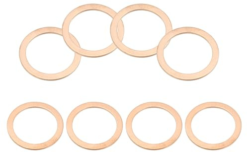 PATIKIL 8pcs Arandela de Cobre M27, Anillo de Sellado, 35x27x1.5mm(OD*ID*Grosor) Junta Plana Métrica Crush Accesorios Hidráulicos para Tornillos Perno Tapones de Cárter Drenaje de Aceite