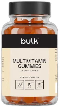 Bulk Gummies Multivitamines, Orange | Complément Bien-Être avec 80 mg de Vitamine C, Zinc et Vitamine D, Soutien Immunité et Énergie, 60 Portions