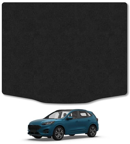 Carpet Boot Liner Compatible with Ford Kuga (2019+) Tailored Fit Carpet 550gsm Protector Boot Mat, Anti-Slip, Durable and Water-Resistant Easy Clean Custom Fit Dog Friendly Car Mat Co