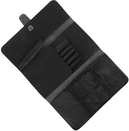 Friseurscheren Etui aus Leder Schwarz für Friseure | Praktisch und Robust, für Haarschneide Einsätze Unterwegs, Schlichtes Design für Damen und Herren