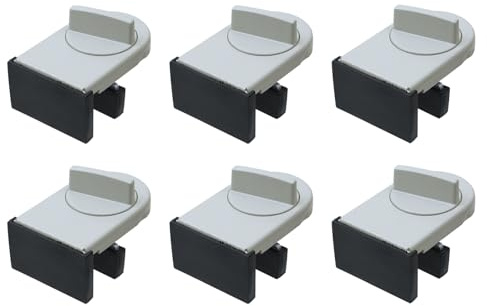 Semetall 6 PCS Adjustable Sliding Window Locks,Window Wedge Window Stop for Home Office,Enhanced Home Safety,Silver