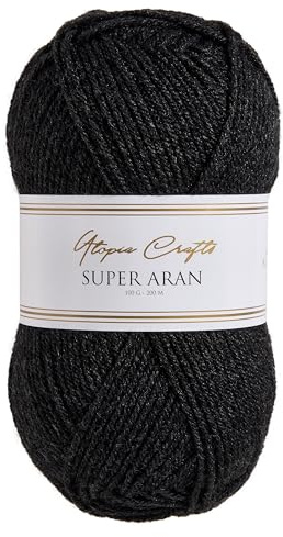 Utopia Crafts Super Aran Knitting and Crochet Yarn 100g (Charcoal Grey)