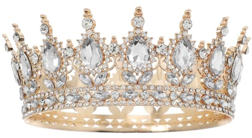 Angoily Krone Damen für Mädchen und Damen, Vintage Tiara Kristall Krone | Diadem Hochzeit Brautkrone für Braut, Geburtstag, Prinzessinnenlook, Abschlussball, Festzug und festliche Fotos