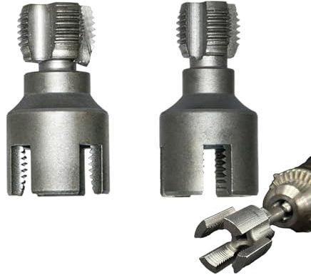 Filettatrice per tubi, 2 pezzi, per lavori industriali, sanitari, domestici, auto, esterni, giardinaggio, riparazione