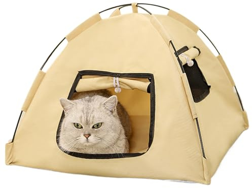 Katzenzelt für den Außenbereich | Tierunterstand faltbar – Tragbares Zelt wasserdicht für Reisen Garten Sommer Camping Patio
