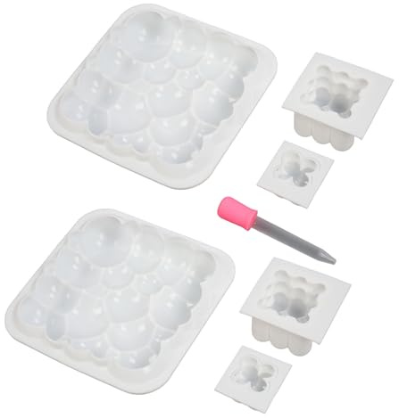 Fyearfly 6 moldes de silicona para jabón, cubo 3D, reutilizables, para velas, cera, chocolate, tartas