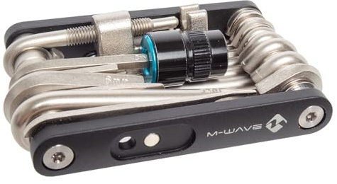 M-Wave Fahrrad Multitool, 21 in 1, CrV-Stahl, CO2-Adapter, Kettennieter, Speichenschlüssel, POCKET F21