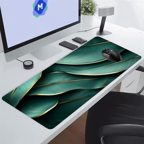 Tappetino Mouse XXL Gaming 1200x600x3 mm Foglia Verde Scuro Tappetino per Mouse Grande Cuscinetto per Tastiera Grande da Scrivania Gaming Mousepad Lavabile per Ufficio e casa