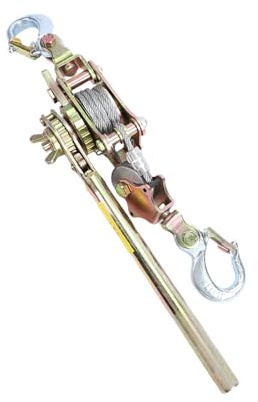 NOENNULL 1 Ton Cable Winch Puller, 10FT Steel Cable with Ergonomic Handle, Ratchet Power Puller Tool for Construction, Landscaping, Industrial Use, Heavy Duty Pulling Winch