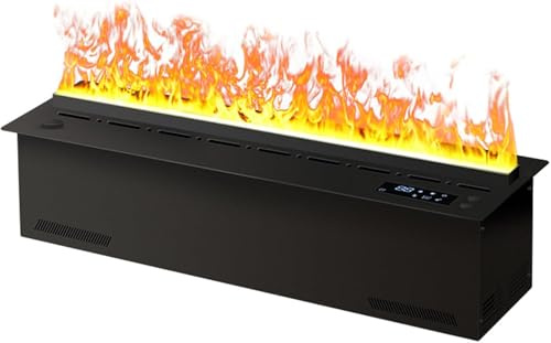 Chimenea eléctrica de vapor de agua con llama colorida y niebla decorativa, diseño atomizado 3D para uso en interiores, ideal para decoración del hogar