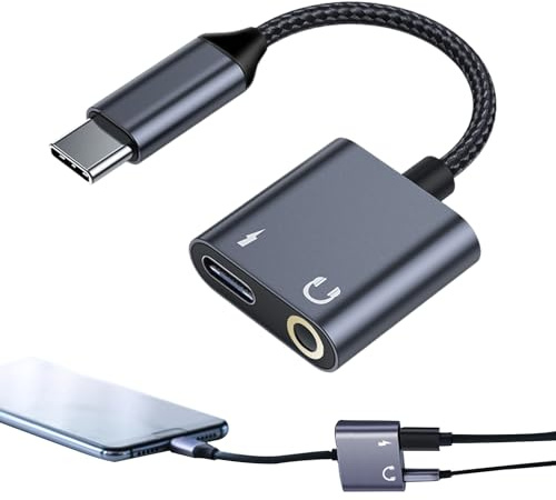 Adattatore USB C A 3,5 Mm - Convertitore Di Presa Per Cuffie Audio 10 Cm, Cavo USB Tipo C A Ricarica Rapida, Adattatore Per Cuffie 2 In 1 | Cavo Audio Compatibile Per Compresse Per Telefoni