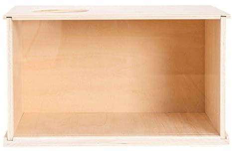KESOTO Hamster Sandbad Versteckbox Acryl Holz DIY Kit mit Sichtfenster für Nagerpflege Spielen Einrichten Beobachtung, Size L