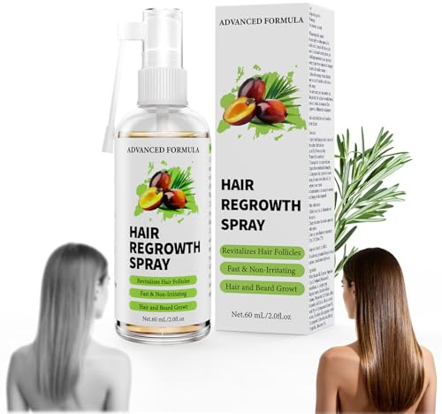 VIVEY Olio Di Ricino/Biotina/Olio Di Rosmarino Siero Capelli,Crescita Capelli Veloce Donna/Uomo,Ricrescita Capelli Donna/Uomo,Siero Spray Per Capelli Per,Favorisce Capelli E Barba, 60ml