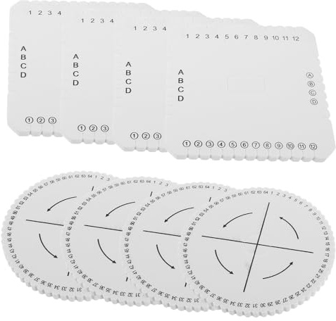 ARTSEWPLY Set de Herramientas para Trenzado Kumihimo DIY 8 Discos de Espuma Portátiles 4 Placas Cuadradas 15X15 CM 40 Agujeros y 4 Placas Redondas 15X15 CM 64 Agujeros para Pulseras y