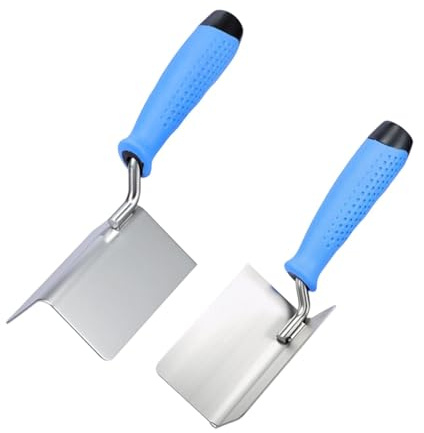 Sharplace 2 outils d'angle pour cloisons sèches, truelle d'angle intérieure et extérieure en acier inoxydable pour la finition du stuc.