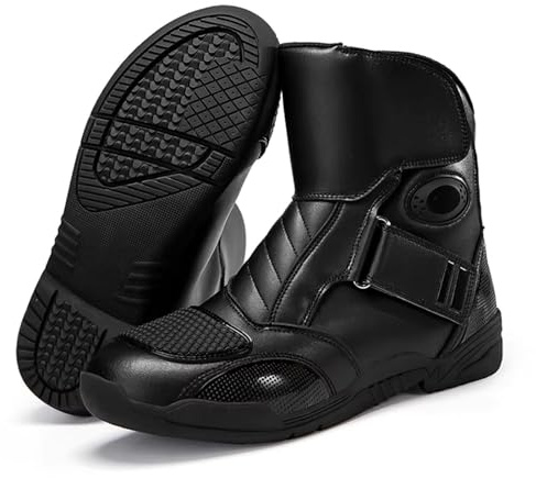 BoluDukNN Botas Impermeables para Motociclismo Y Ciclismo para Hombre (Tallas 37-47), Forro De Malla, Botas De Aventura para Moto, Calzado De Invierno para Viajes En Moto A-37EU