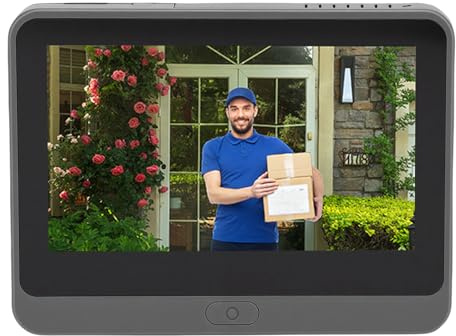 Luocute Videocamera Campanello Intelligente con Rilevamento del Movimento PIR, Telecamera Spioncino per Porta WiFi HD 1080P con Schermo LCD da 4,3 Pollici Batteria da 5000 MAh