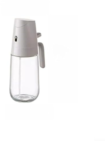 Botella de aceite de vidrio, dispensador de cocina de 500 ml con vertido por gravedad y atomización gran angular de 65° para chefs caseros (500 ml)