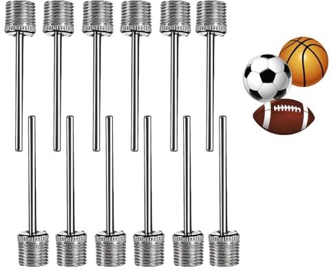 12 Pcs Ball Pump Needles, Durable Stainless Steel Needles Ball Pump Inflation Needle,Air Pump Needles,Inflating Pump Needle for Volleyball,Football, Basketball & All Sports Balls