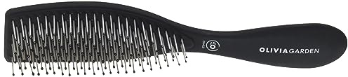 Kompakte Olivia Garden Haar-Bürste iStyle für kräftiges Haar, zum Stylen von kurzen und mittellangen Haaren, flexibler Bürstenkörper mit Memory Flex Borsten gegen Ziepen