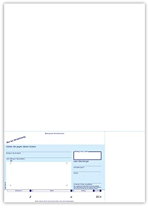 100 x SEPA-Verrechnungsscheck, 1-fach, DIN A4, Talon rechts, neutral