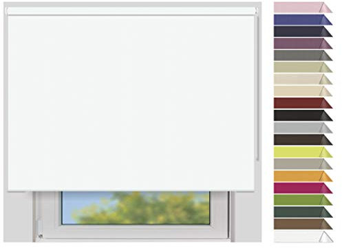 EFIXS Verdunklungsrollo Maxi - 32 mm Welle - Breiten: 120-240 cm - Höhen bis 240 cm - Hier: 180 cm x 240 cm (Stoffbreite x Höhe) - Weiss (7943) - lichtundurchlässig - Blickdicht